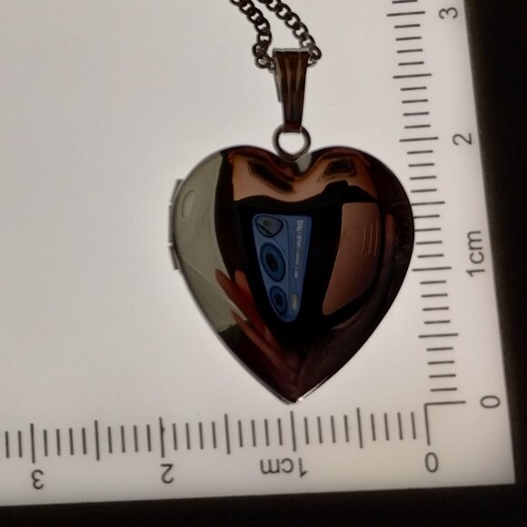 Sterling Polished Heart Locket Pendant Necklace - Picture 10 of 15